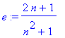 e := (2*n+1)/(n^2+1)
