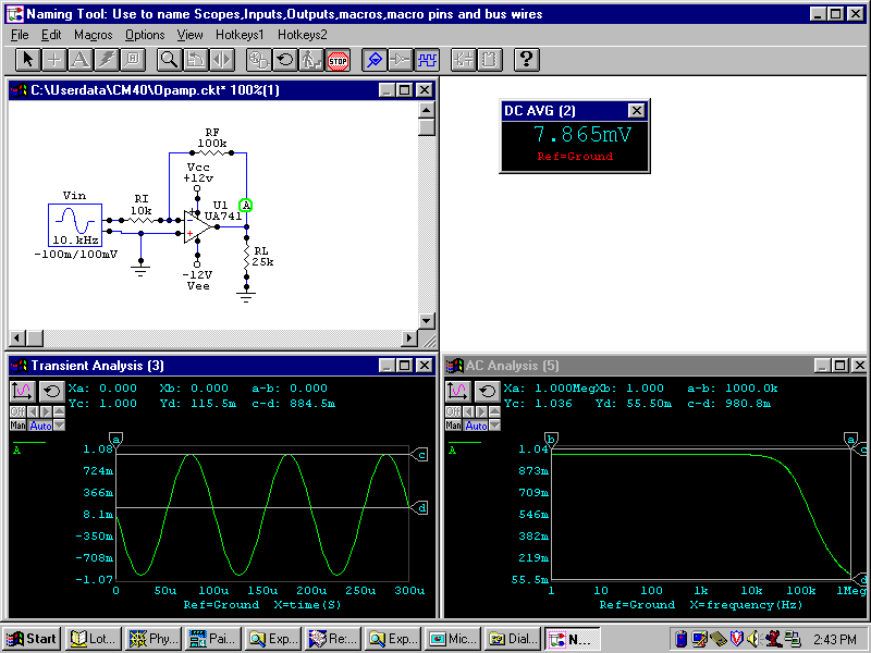 electronics circuit simulator