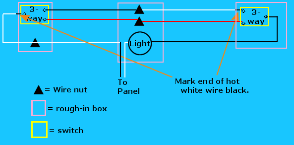 3 Way Switch With Power Feed Via The Light Multiple Lights