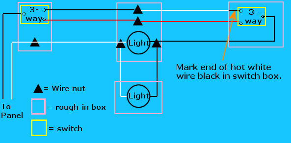 2 Way Switch With Power Feed Via Switch Multiple Lights