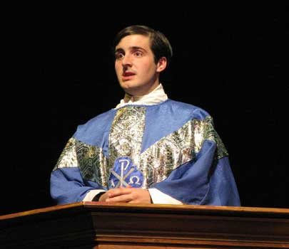Fr. Flynn in blue