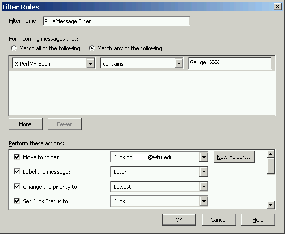 filter actions