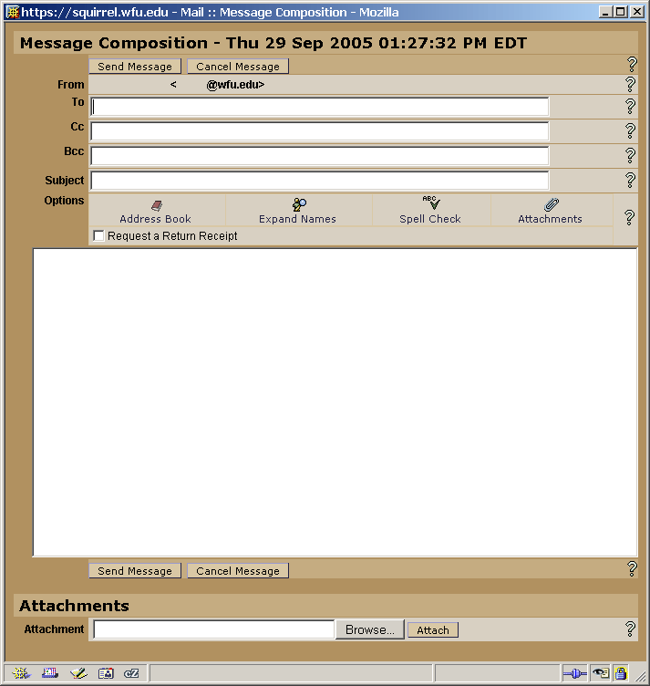 compose window in english