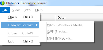 Network Recording Player (C:ProgramDatawebexWebEx500
brplay.exe, not sure why not in c:program files) File | Convert Format menu is dimmed.