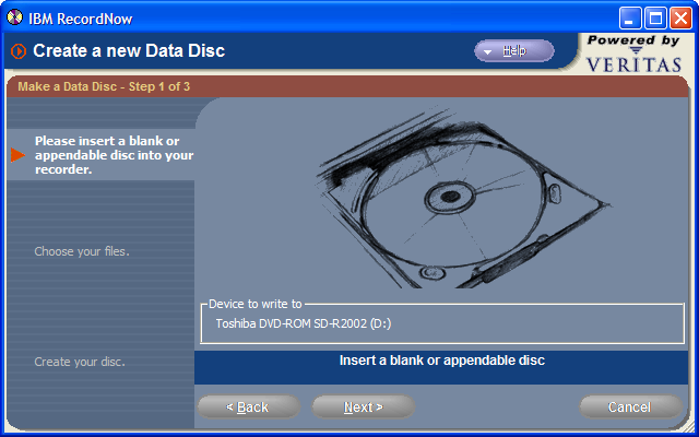 record now data disc