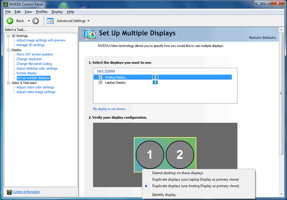 set up multiple monitors nvidia control panel windows 10