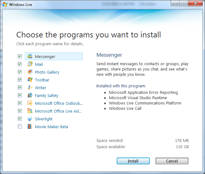 Windows live mail tasks executing