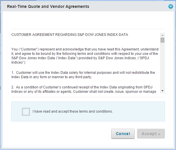 real time quote and vendor agreements