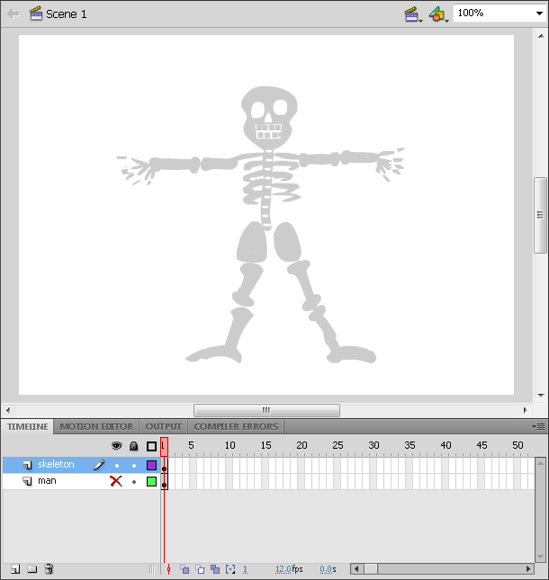 screenshot of drawing skeleton