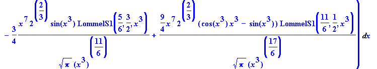 1/6*x^5*sqrt(Pi)*2^(1/3)*(3/4*x*2^(2/3)*sin(x^3)/(s...