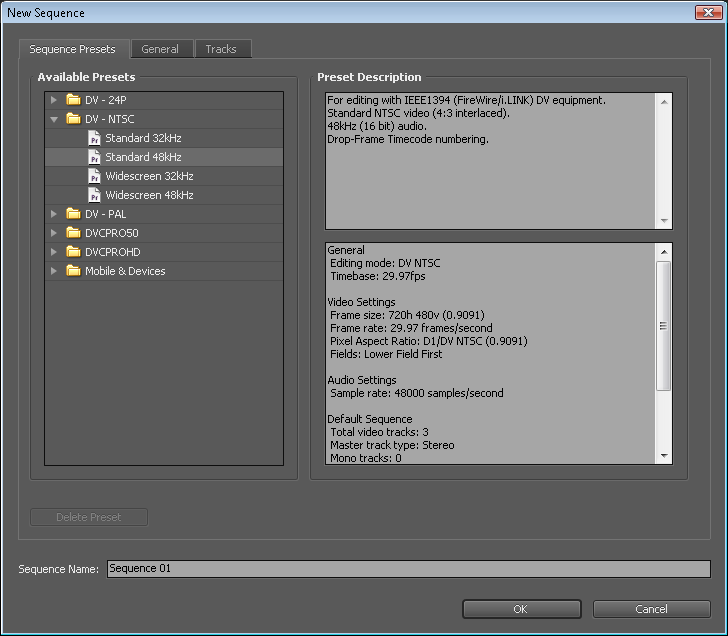 adobe encore cs6 timeline defaults upper field