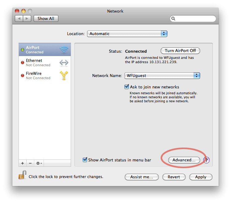 Apple Mac OS X LEAP Wireless Setup