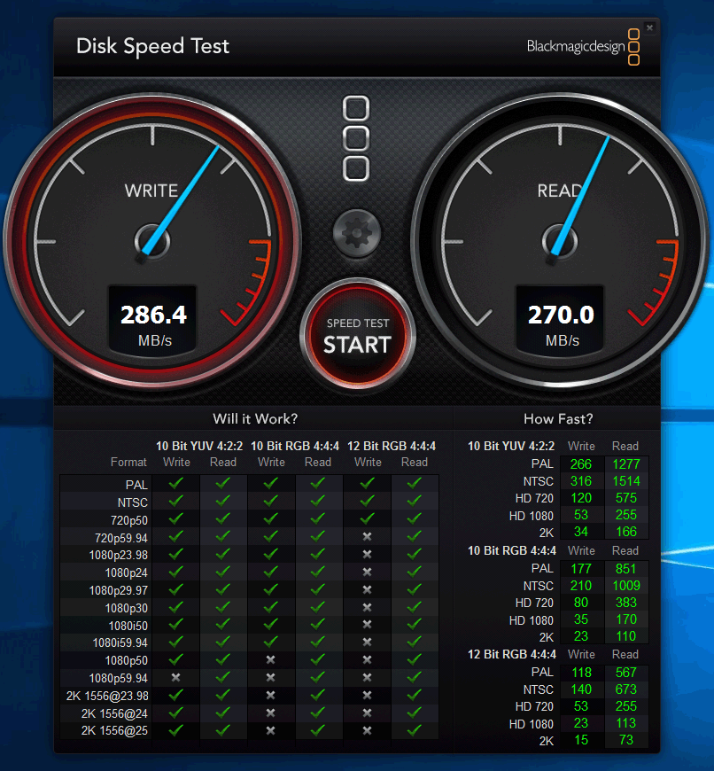 blackmagic disk speed test for pc