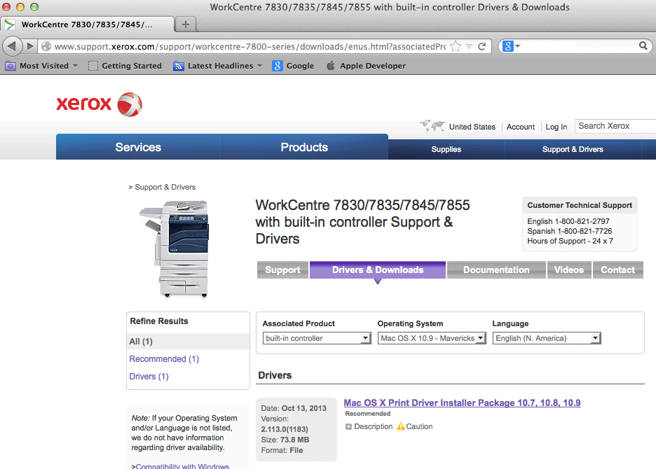 xerox 7835 driver for mac